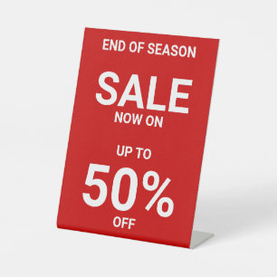 Einfache Werbung für Red White Business Sockelschild