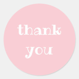 Einfache Wertschätzung Rosa & Weiß Danke Runde Runder Aufkleber