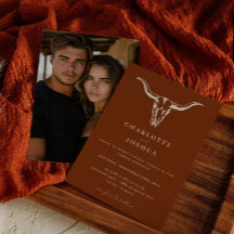 Einfache Western Bohemische Kuh Schädel Foto Hochz