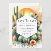 Einfache Western Cactus Wedding Save The Date (Vorne/Hinten)