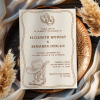 Einfache Western-Horseshoe-Monogram-Hochzeit