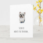 Einfache Westie, West Highland Terrier Mothers Day Karte (Gelbe Blume)