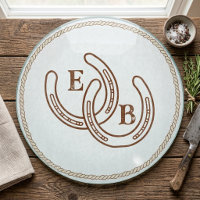 Einfache westliche Hufeisen-Paar-Monogramm-Initial