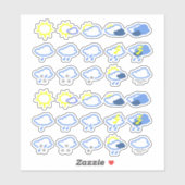 einfache Wettersymbole Aufkleber (Blatt)