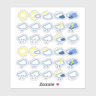 einfache Wettersymbole Aufkleber