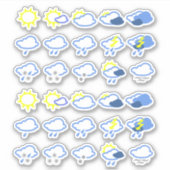 einfache Wettersymbole Aufkleber (Vorderseite)