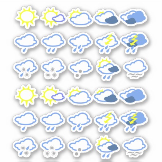 einfache Wettersymbole Aufkleber (Vorderseite)