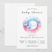 Einfache Whale Baby-Dusche Einladung (Vorne/Hinten)