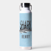 Einfache Whimsical Fun Ocean Cool Shark Bite Trinkflasche (Vorne)