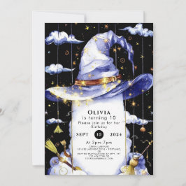 Einfache Whimsical Fun Wizard Geburtstag Einladung