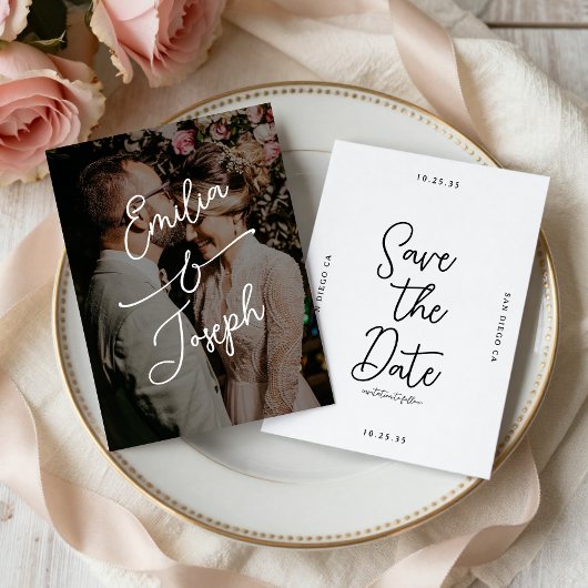 Einfache whimsical handgeschriebene Save-the-Date- Save The Date