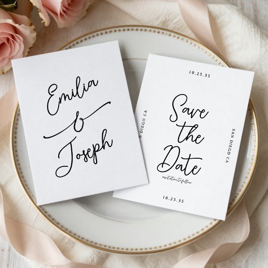 Einfache whimsical handgeschriebene Save-the-Date- Save The Date