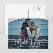 Einfache Whimsical-Liebe und dank Script-Foto Postkarte (Vorne/Hinten)