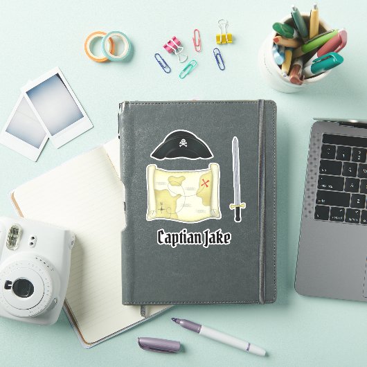 Einfache Whimsical Niedlich Pirate Hat Treasmap Aufkleber (iPad Hülle)