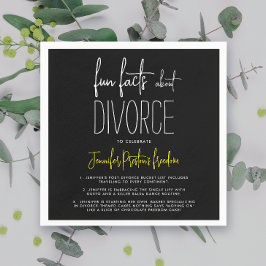 Einfache Whimsical Schwarz-weiß Fun Fakten Scheidu Serviette