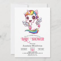 Einfache Whimsical Unicorn Kinderdusche