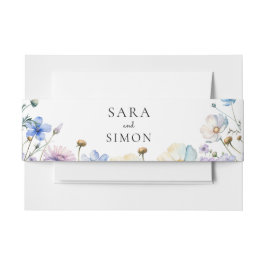Einfache Whimsikale Wildblume Hochzeit Einladungsbanderole