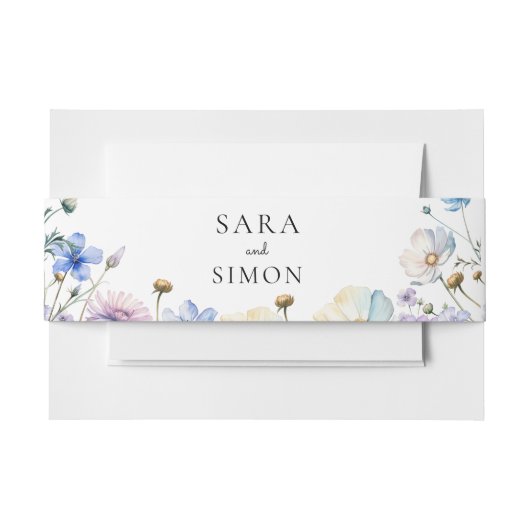 Einfache Whimsikale Wildblume Hochzeit Einladungsbanderole (Vorderseite Beispiel)