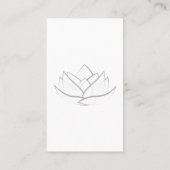 Einfache White and Gray Lotus Blume Business Card Visitenkarte (Rückseite)