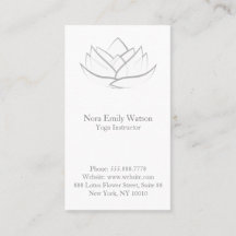 Einfache White and Gray Lotus Blume Business Card