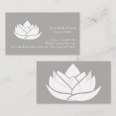 Einfache White and Gray Lotus Blume Business Card Visitenkarte (Vorne/Hinten)