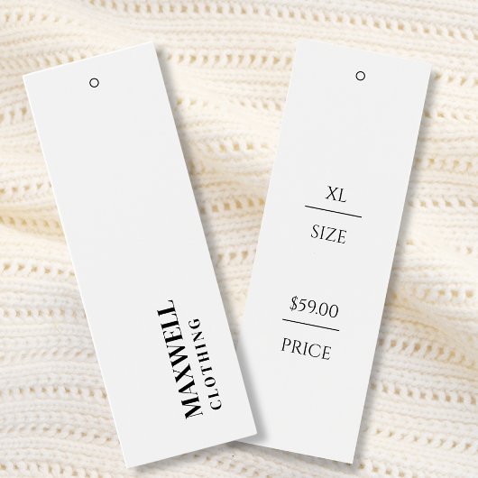 Einfache White Beruflich Clothing Tags