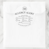 Einfache White Black Allergy Alert-Aufkleber Runder Aufkleber (Tasche)