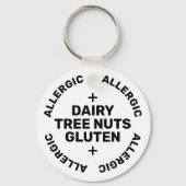 Einfache White Black Emergency Contact Allergen Schlüsselanhänger (Vorderseite)
