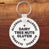 Einfache White Black Emergency Contact Allergen Schlüsselanhänger (Vorderseite)