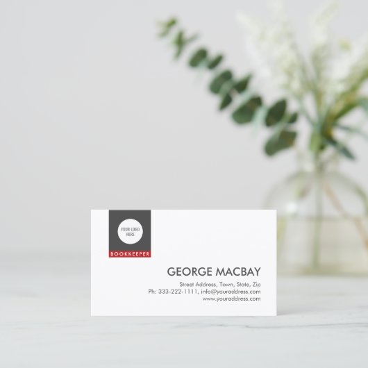 Einfache White Bookkeeper-Finanzberaterin Visitenkarte (Stehend Vorderseite)