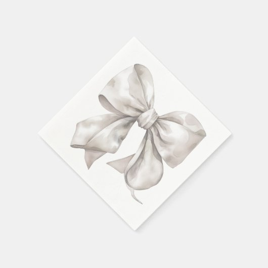 Einfache White Bow Baby Dusche Serviette (Ecke)