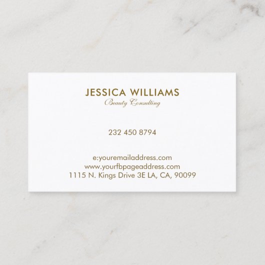 Einfache White-Business-Karte Visitenkarte (Rückseite)