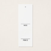 Einfache White Clothing Display Price Card (Rückseite)