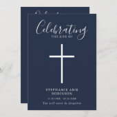 Einfache White Cross Blue Gedenkorde Programm (Vorne/Hinten)