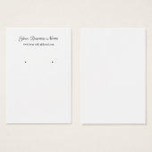 Einfache White Custom Earring Business Card (Vorne & Hinten)