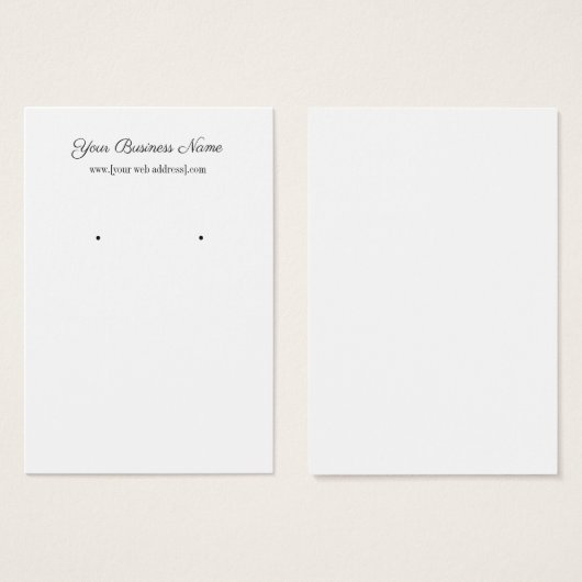 Einfache White Custom Earring Business Card (Vorne & Hinten)