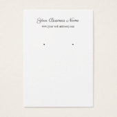 Einfache White Custom Earring Business Card (Vorderseite)