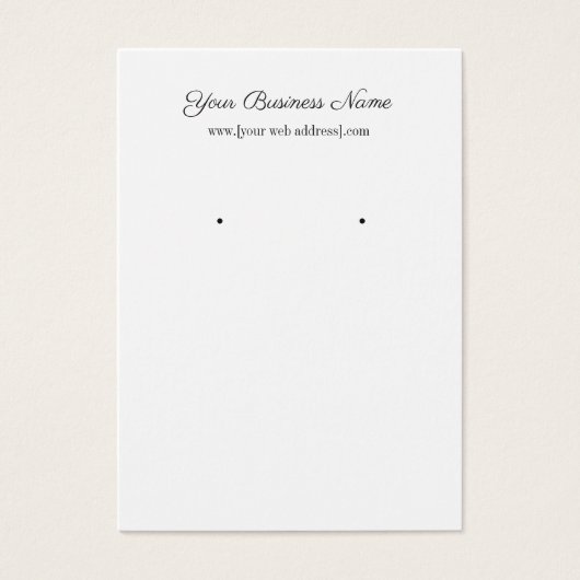 Einfache White Custom Earring Business Card (Vorderseite)
