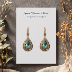 Einfache White Custom Earring Business Card