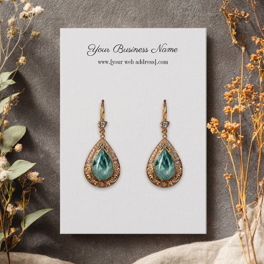 Einfache White Custom Earring Business Card