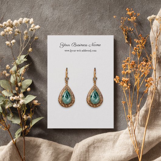 Einfache White Custom Earring Business Card