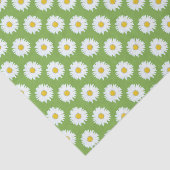 Einfache White Daisy auf grünem Muster Seidenpapier (Ausschnitt)