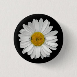 Einfache White Daisy-Blume auf Black Button