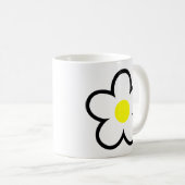 Einfache White Daisy Blume Niedlich 70er Spring Gr Kaffeetasse (VorderseiteRechts)