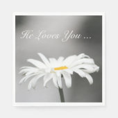 Einfache White Daisy-Blume Serviette (Vorderseite)