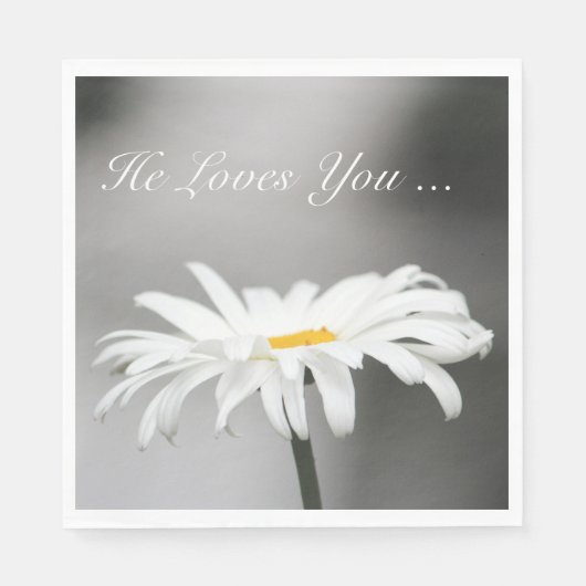 Einfache White Daisy-Blume Serviette (Vorderseite)