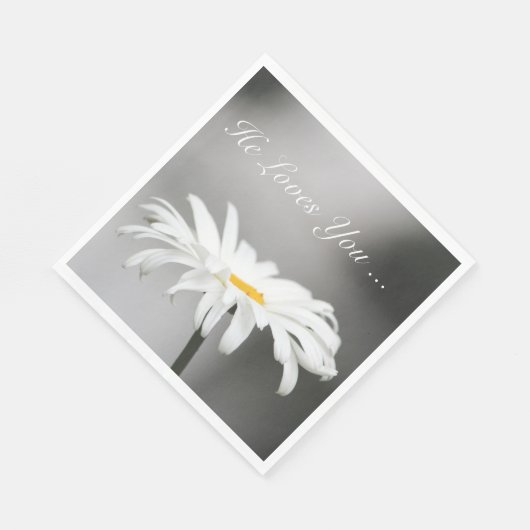 Einfache White Daisy-Blume Serviette (Ecke)
