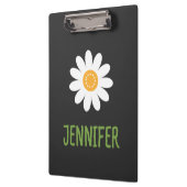 Einfache White Daisy Monogram Klemmbrett (Links)