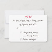 Einfache White Elegant Typografy Wedding Antwort (Vorderseite)