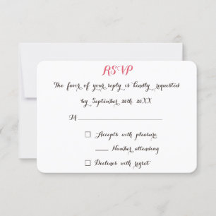 Einfache White Elegant Typografy Wedding Antwort